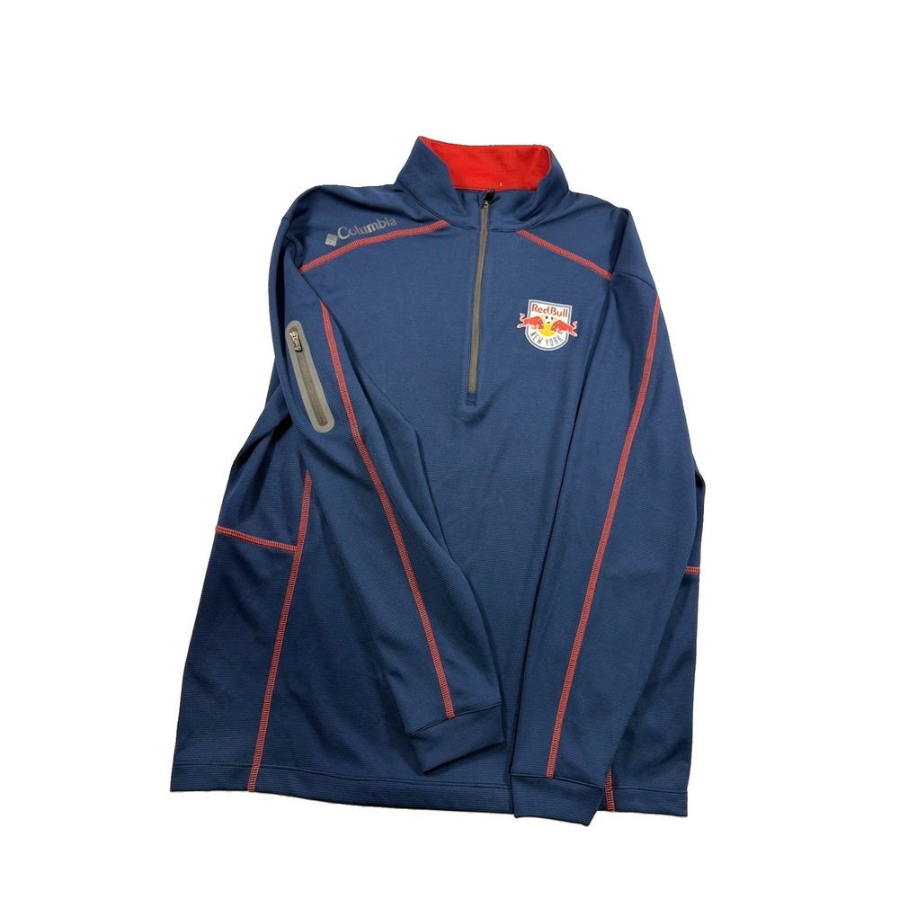 Red Bull Columbia Golf Men's Large 1/4 Zip Jacket New York Blue Soccer Golf